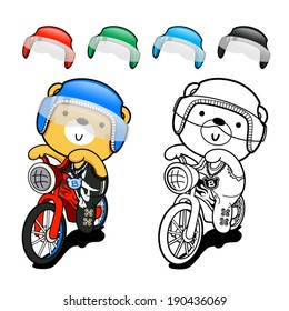 Bear cute  posing on the bike