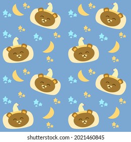 El sueño lindo, buenas noches y dulces sueños.vector de patrones e ilustración 