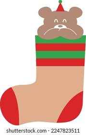 Bear cute socks hat red