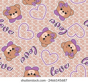 BEAR CUTE TEXTURE GIRL FASHION