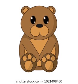 bear cute wild animal character