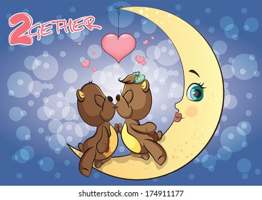 bear cuties love vector print