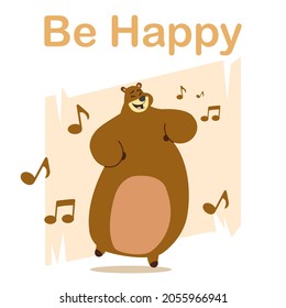 El baile del oso sea tan lindo. Vector e ilustración.