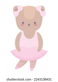 bear dancer ballet in tutu icon isolated