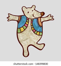Bear dancing. Vector art