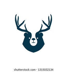 bear deer logo vector for branding or merchandise and t shirt design