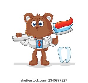 the bear dentist illustration. character vector