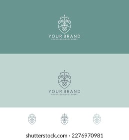Arco de diseño de oso adorno con corona diseñado con minimalista y moderno 