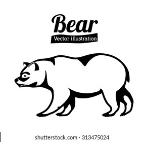 Bear design in black and white , vector illustration eps 10
