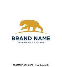 bear design logo vector template white background