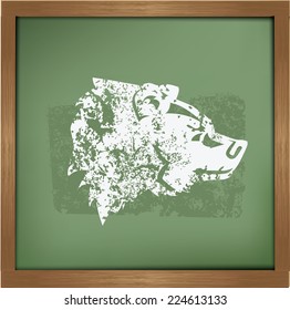 Bear design on blackboard background,vector