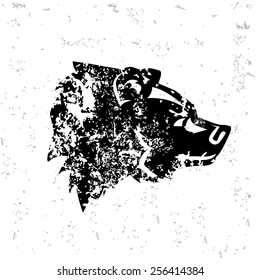 Bear design on old paper,grunge vector