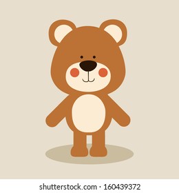 bear design over beige background vector illustration 