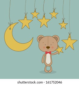 bear design over blue background vector illustration 