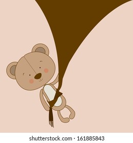 bear design over pink  background vector illustration 