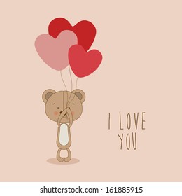 bear design over pink   background vector illustration 