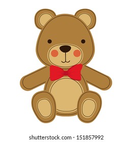 bear design over white background vector illustration 