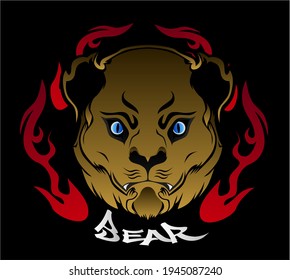 bear design for sukajan is mean japan traditional cloth or t-shirt with digital hand drawn Embroidery Men T-shirts Summer Casual Short Sleeve Hip Hop T Shirt Streetwear logo