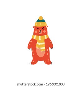 Bear. Design of vector illustrations of fashionable fabrics, textile graphics, prints.