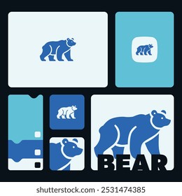 Bear design vector image on white background, vector illustration, Animal Logo, logo set