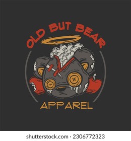 vintage de diseño de oso para camisetas y prendas de vestir. estilo sencillo de la calle del oso moda vintage