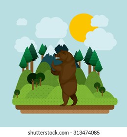 Bear digital design, vector illustration eps 10