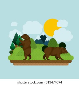 Bear digital design, vector illustration eps 10