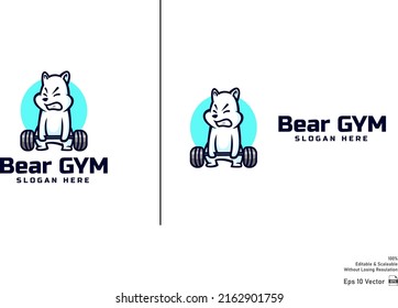 Bear Doing Gym Sports Logo, Logo For Sports Club, Polar Bear Logo, Sports Gear Logo