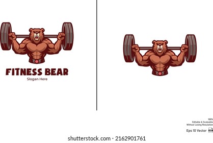 Bear Doing Gym Sports Logo, Logo For Sports Club, Polar Bear Logo, Sports Gear Logo