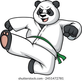 Bear doing karate vector illustration