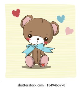 Bear doll Cartoon cute with heart