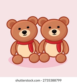 Bear doll bear doll cartoon teddy bear doll vector illustration valentine's gift