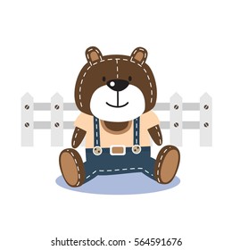Bear Doll with Fence