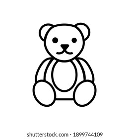 Bear doll icon outline flat design vector. Teddy bear icon outline