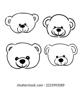 Bear doll icon outline flat design vector. Teddy bear icon outline