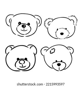 Bear doll icon outline flat design vector. Teddy bear icon outline