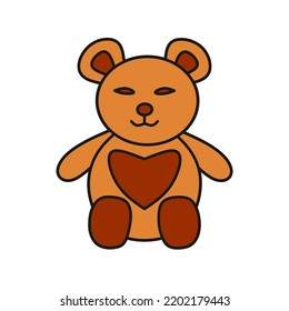 bear doll icon with trendy design