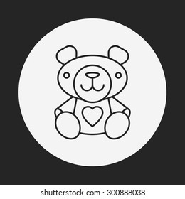 bear doll line icon