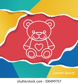 bear doll line icon