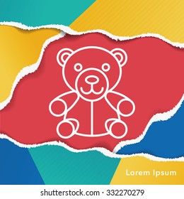 bear doll line icon