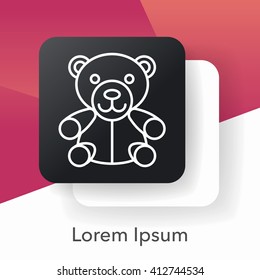 bear doll line icon