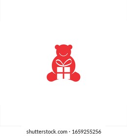 Bear doll logo gift design mascot