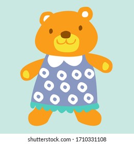 bear doll vector, teddy bear, cute animal dolls.