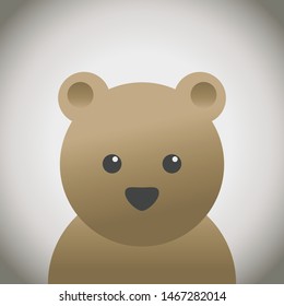 Bear doodle animal face, cute animal face, cartoon animal face.