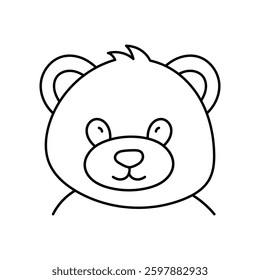 Bear doodle line icon with white background vector stock illustration