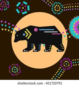 Bear in Dot Painting