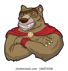 Bear drawing king smiling vector illustration 