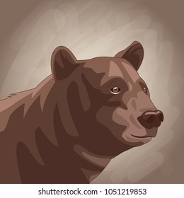 Bear drawing over brown background