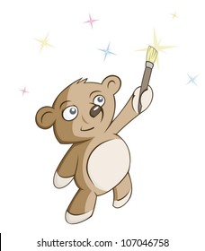 bear is drawing a star