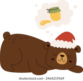 Oso Soñando Con La Ilustración vectorial De Miel